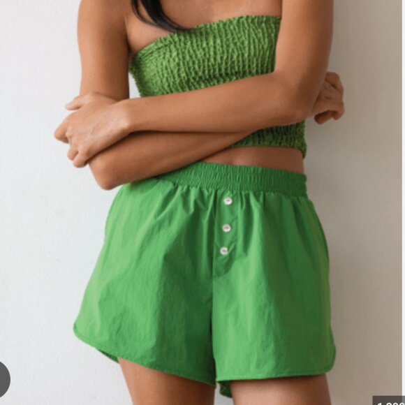 Donni Nylon Shorts - Matcha - Picture 1 of 5